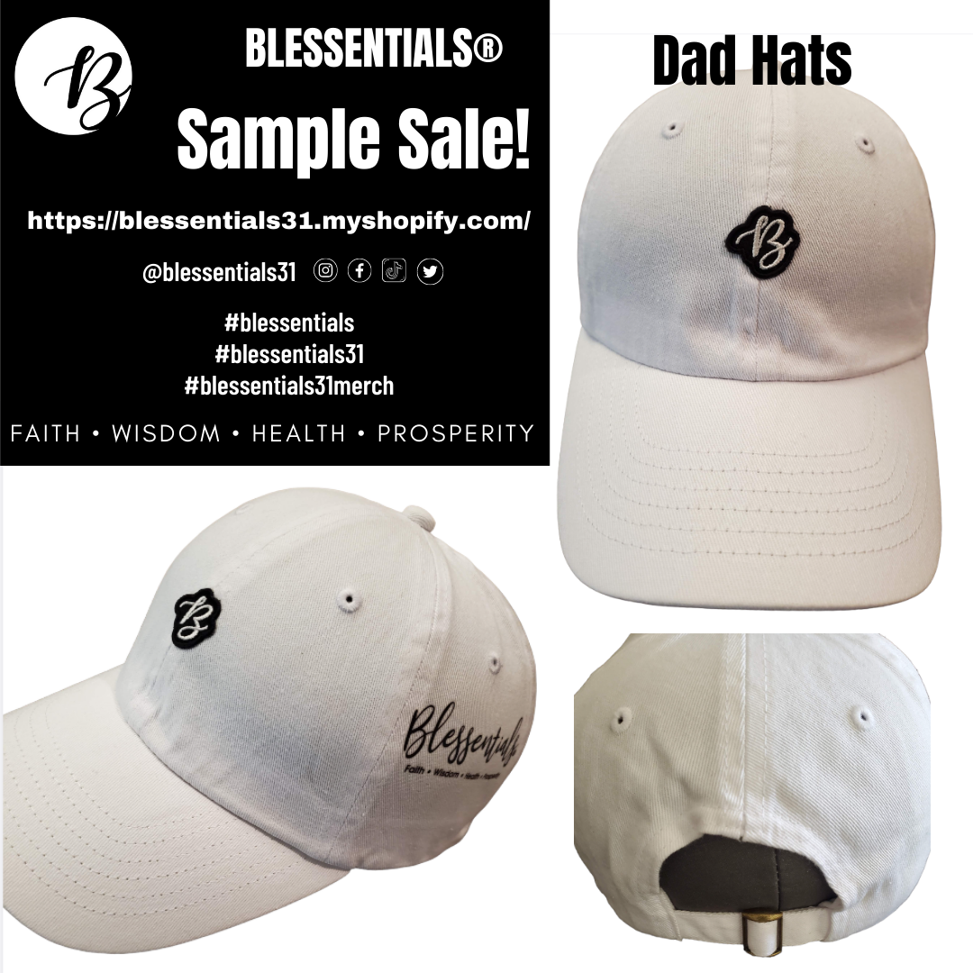 BLESSENTIALS® Classic Dad Cap (White w/Black & White Patch)