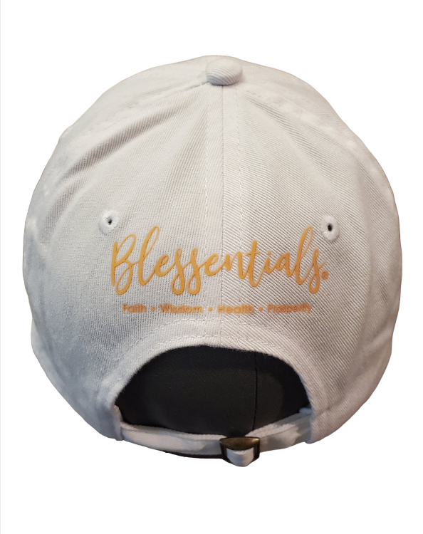 BLESSENTIALS® Classic Dad Cap (White w/Black & Gold Patch)