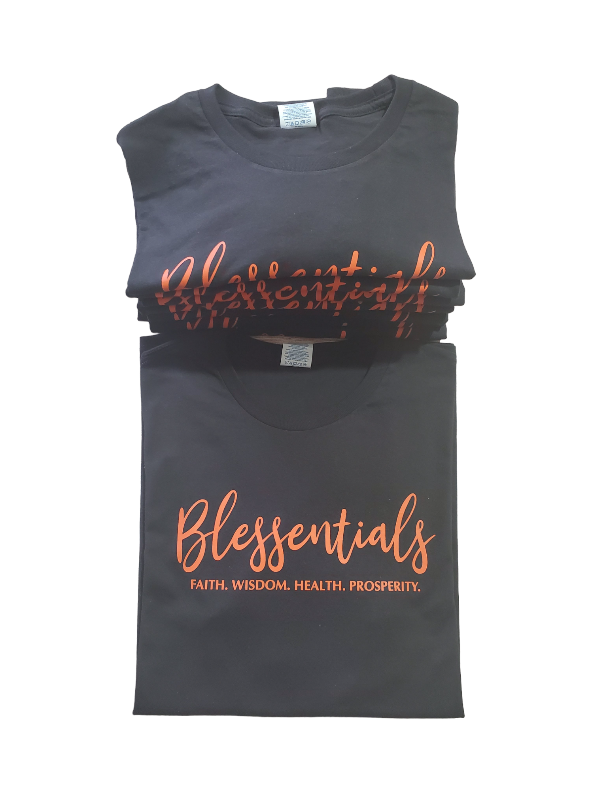 BLESSENTIALS® Long-Sleeve T-Shirt (Black/Orange)