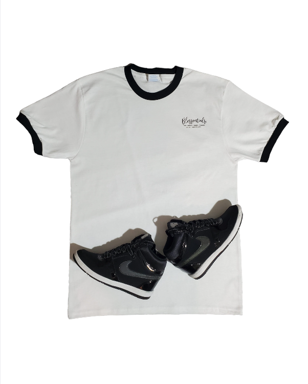BLESSENTIALS® {Made in Love} Classic Ringer T-Shirt (White/Black Trim)