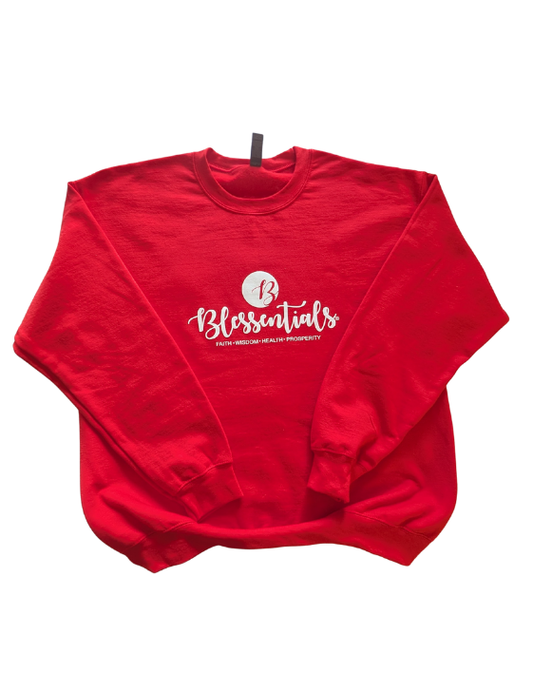 BLESSENTIALS® Crewneck Sweatshirt (Red with White "B" logo)
