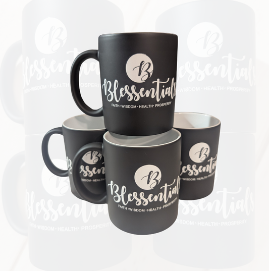 BLESSENTIALS® Coffee & Tea Mug (Black with White "B" logo)