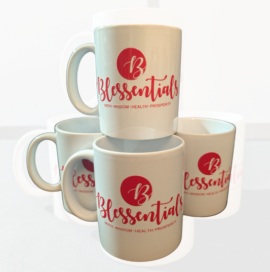 BLESSENTIALS® Coffee & Tea Mug (White with Red "B" logo)